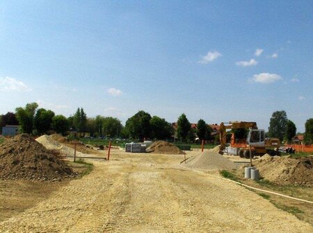 Delo na gradbišču - Mestni park Gornja Radgona